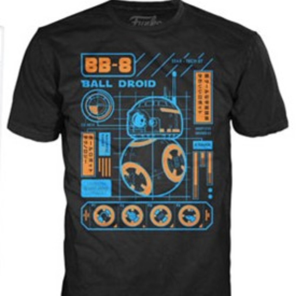 Funko Star Wars BB8 Astromech Droid Black Graphic Tee Shirt T-shirt XL - Picture 1 of 2